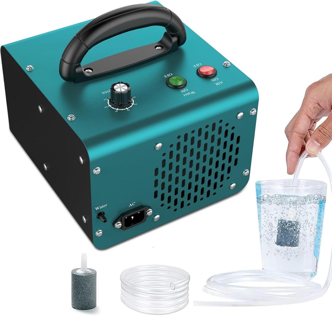 AOBOCO Ozone Machine with Air & Water Modes 28,000mg/h - High Capacity Home & Industrial & Commercial Ozone Machine for Car,House,Room,and Pets (Green)