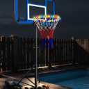 SPOYNAL Basketball Hoop Outdoor & Indoor, 3.8FT-7FT Adjustable Portable Basketball Hoops & Goals with LED, PC Backboard for Driveway, Garage, Pool Court, Pool Basketball Hoop
