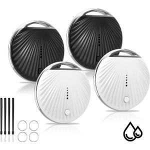 Air Tracker Tags-4 Pack, [MFi Certified] Smart Tag, Pet Bluetooth Tracker for Apple Find My, IP68 Waterproof,Replaceable Battery, Key Finder and Item Locator for Keys, Luggage, Pets, Wallet (iOS Only)