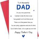 4 x Fathers Day Card for Dad from Daughter Son, Father's Day Dad Gift from Daughter Son Wife, Happy Father's Day Card Gift for Husband Dads Daddy Grandpa Fathers Day Decorations Dad Birthday Card Gifts