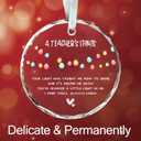 Teacher Christmas Ornament, Teacher Gifts for Women, Thoughtful Appreciation Ornaments, Appreciation Gift, 3" Glass Keepsake Teachers Ornament