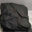 Amazon Basics 3-Piece All-Season Soft Down-Alternative Comforter Bedding Set, Pinch Pleat Design with Piped Edges, Full/Queen, Black