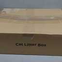 Stainless Steel Litter Box, Open Top High Sided Cat Litter Box for Big Cat