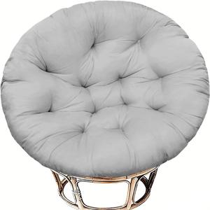 Papasan Chair Cushion, 52 inch Papasan Cushion, Round Leisure Papasan Seat Cushion (Grey) | 52 inch, Thickened, Papasan Cushion Indoor with Ties, Cushion Only