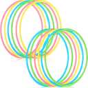 Sratte 12 Pcs Toy Hoop for Kid Detachable Adjustable Toy Hoop Colored Hoop Exercise Ring Plastic Circle for Kid Teen Gymnastics Dog Agility Equipment, Require Self Assembly(Fresh Color, 24 Inch)