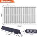 Grill Flavorizer Bars Heat Deflectors Replacement with Cooking Grates for Weber Genesis II E-410 E-415 E-435 LX E-440 Series, Replacement Parts for Weber 66089, 66097, 66041, 66033, 66796