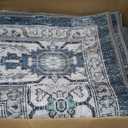 9x12 Vintage Washable Area Rug for Living Room,Low Pile Non Slip Carpet Non-Shedding Large Area Rug Soft Indoor Stain Resistant Rug Boho Print Mat for Bedroom Dining Room Blue Beige Multi
