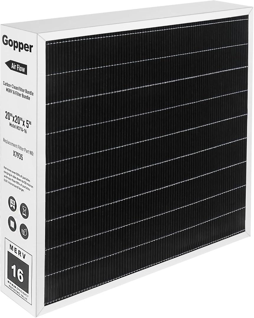 X7935 20x20x5 Air Filter MERV 16, Replacement Media for HCC14-23 HCF14-16 len-nox Air Filters, honey-well Models FC100A1011 and FC200E1011