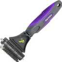 Hertzko Cat Dematting Tool Double Sided Dog and Cat Dematting Comb - for All Pets - Effortlessly Removes Tangles, Mats, and Loose Fur - Safe, Easy Grooming for Cats and Dogs (Purple)
