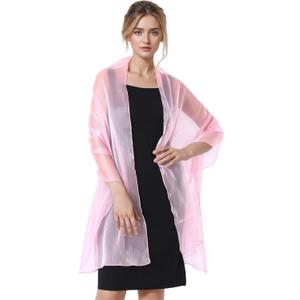 Women Sheer Crepe Shawl - Lightweight Soft Shimmer Wrap for Evening Party, Travel & Festival - Versatile Elegant