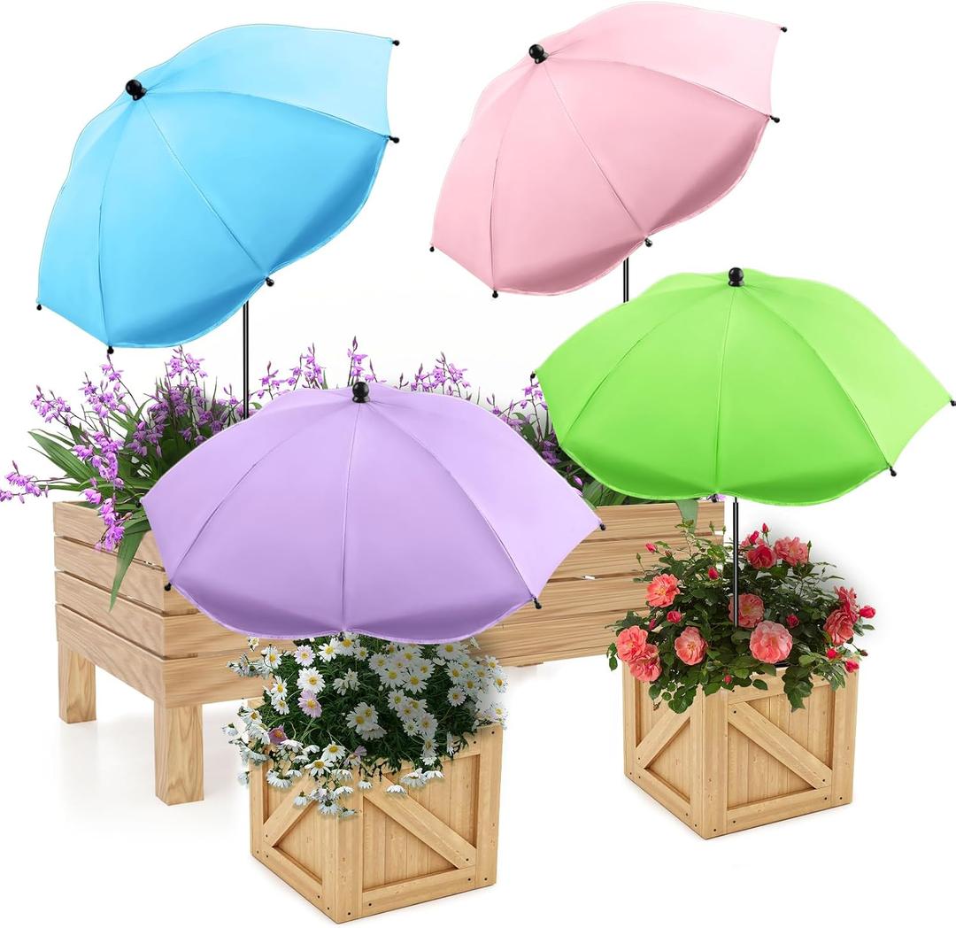 Plant Umbrellas for Outdoor Plants, 26" Larger Plant Shade for Potted Plants and Garden Beds, 40" Adjustable Angle Sun Protection Shade Cover Garden Umbrella for Plants, Flowers, Vegetables