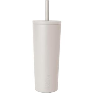Simple Modern Insulated Tumbler with Lid and Straw | Leak-Proof Iced Coffee Cup | Ceramic-Lined Stainless Steel Travel Mug | Gifts for Women Her Him | Classic Signature | 24oz | Almond Birch