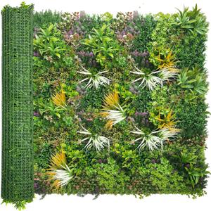 Artificial Greenery Grass Wall Panels: 60'' x 120'' UV-Anti Faux Greenery Ivy Privacy Fence Screen Backdrop Boxwood Vine Leaf Hedges for Patio, Balcony, Garden, Green Decor