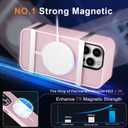 MOCCA Strong Magnetic for iPhone 12 Pro Max Case,[Compatible with Magsafe][Glass Screen Protector+Camera Lens Protector] Slim Thin Shockproof Cover Phone Case for iPhone 12 Pro Max 6.7", Pink