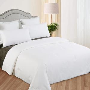 LilySilk All Season Silk Comforter/Duvet/Quilt, 100% Silk Floss Filling with 100% Cotton Cover Queen(87x90 Inch,Silk Weight:1.75kg) (White)