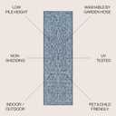 JONATHAN Y Vintage Filigree Indoor Outdoor Runner Rug 2X10 Navy/Gray, Charleston Textured Weave for Backyard, Patio, Porch, Easy-Cleaning, High Traffic, Pet-Friendly, Non-Shedding (SMB106D-210)