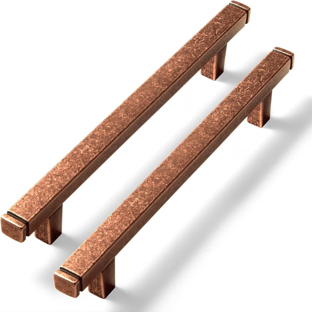 Goo-Ki 6 Pack 5 in (128mm) Hole Center Cabinet Pulls Antique Copper Zinc Alloy Kitchen Drawer Pulls Drawer Handles 6-3/4 Inch Length 1814-AC-128