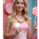 NVENF Candy Headband Costume Accessories Christmas Candy Cane Lollipop Headbands Halloween Holiday Christmas Outfit for Women