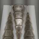 3 Pcs Mercury Glass Christmas Tree with Lights Table Top Gold Christmas Tree Holiday Home Tabletop Centerpieces Mantle Decor (Gold)