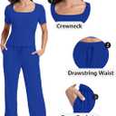 Women's 2 Piece Set Summer Outfits I Lounge Sets Short Sleeve Tops I High Waisted Wide Leg Pants Tracksuit Sets (X-Large)