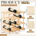 Juexica 2 Pcs 12 Bottles Wooden Wine Rack Stackable Modular Storage Racks DIY Assembly Wine Bottle Holder for Inside Cabinet Countertop Cellar Racks(2 Pack)