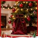 30 Pcs Dark Brown Velvet Ribbon Bows for Christmas Tree - 5 x 7 Inch Vintage Rustic Ribbon Bows for Door Garlands, Gifts, and Xmas Home Outdoor Indoor Decoration