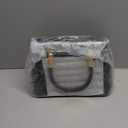 I IHAYNER Womens Leather Handbags Purses Top-handle Totes Satchel Shoulder Bag for Ladies with Pompon (Black)