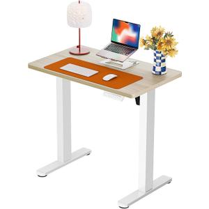 ErGear Height Adjustable Electric Standing Desk, 32 x 19 Inches Sit Stand up Desk, Memory Computer Home Office Desk, Natural