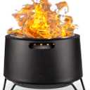 Smokeless Fire Pit 20-Inch – Portable Outdoor Wood Burning Fire Pit for Patio, Backyard & Camping, Stainless Steel, Removable Ash Pan, Stand & Cover – TIKI Social Fire Pit