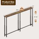 YASONIC 69.3" Behind Couch Table Narrow Console Table Behind Sofa, 5.7"D x 69.3"W x 24"-36"H