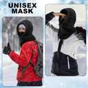 Eurzom 6 Pcs Ski Mask Balaclava for Women Men Warm Winter Fleece Face Mask Hooded Scarf for Cold Weather (Black)