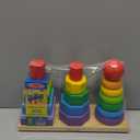 Melissa & Doug Geometric Stacker - Wooden Educational Toy,25 count(pack of 1)