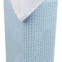 Mind Reader Slim Laundry Hamper with Lid, 60L Tall Clothes Basket, Narrow Tapered Design for Bathrooms, Closets and Laundry Rooms, Plastic, Baby Blue, 1 Piece