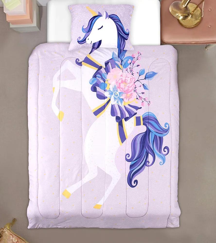 Tadpoles 2 Piece Character Bedding Set, Comforter & Pillowcase, Unicorn, Lightt Purple, Twin