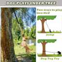 Dog Bungee Tug Toy with Steel Stake & 2 Chew Balls, 6.8ft Stretch Rope tug Toy - Tether Tug for Large/Medium/Small Dogs - Outdoor/Outside Dog Tug of War Toy (Lawn/Tree Use)