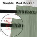 OVZME 2 Pieces Bedroom Curtains 96" Length for Farmhouse, Voile Drapes Light Airy Window Decor for Patio Door Living Room Bedroom Dining, Sage Green, Each W42 X L96 inches, 1 Pair
