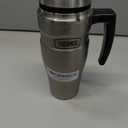 THERMOS Stainless King Vacuum-Insulated Travel Mug with Handle - 16oz, Matte Steel - Thermos Tumbler for Hot & Cold Drinks - Leak-Proof & Sweat-Proof Stainless Steel Coffee Mug with Lid for Commuting