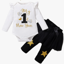 Baby Girl 1st New Year Outfit - Newborn First Year Bodysuit Clothes 0-3 Month
