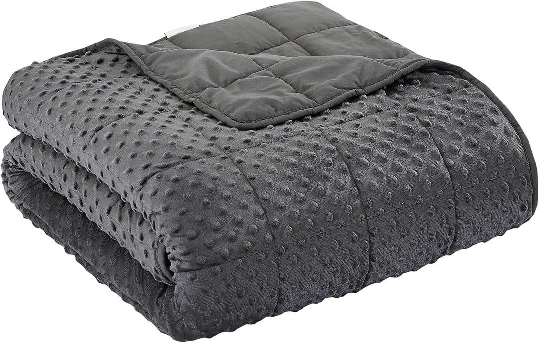 Weighted Blanket for Adults, Comfortable and Soft Throw Weighted Blanket with Premium Glass Beads for All Season 15 lbs 60"x80", Dark Grey