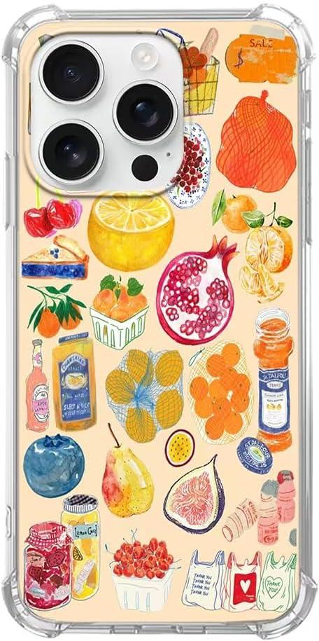 Provilimony Summer Fruit Phone Case Compatible with iPhone 16 Pro, Food Aesthetic Case for Man Women Teen, Unique Soft TPU Bumper Case Cover Provilimony Summer Fruit Phone Case Compatible with iPhone 16 Pro, Food Aesthetic Case for Man Women Teen, Unique Soft TPU Bumper Case Cover