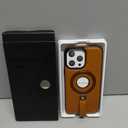 for iPhone 14 Pro Max Leather Case with Stand, Anti-Slip Grip Ring, Fits for MagSafe (Brown, iPhone 14 Pro Max)