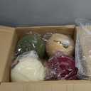 Weysat 4 Pcs 8 Inch Extra Large Velvet Christmas Ball Ornaments Set Flocked Holiday Ornaments Giant Velvet Xmas Balls for Christmas Tree Festive Indoor Display Holiday Party (Earth Tones Mix)