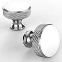 Asidrama 9 Pack Polished Chrome Kitchen Cabinet Knobs Knurled Dresser Knobs Drawer Knob Cabinet Hardware Aluminum Knob for Dresser Drawers
