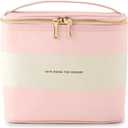Kate Spade new york Insulated Lunch Tote, Small Lunch Cooler, Cute Lunch Bag for Women, Pink Thermal Bag with Double Zipper Close and Carrying Handle, Blush Rugby Stripe
