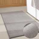 GRANNY SAYS Grey Bathroom Rugs, Soft Chenille Bathroom Mat, Absorbent Bath Mats 24" x 16", Small Bath Rugs Non Slip Washable, Quick Dry, Thin, Rug for Tub and Shower