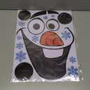Christmas Snowman Decals - Large Size Snowflakes & Candy Indoor/Outdoor Decorations for Winter Doors & Windows