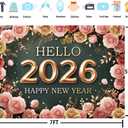 Happy New Year Backdrop Hello 2026 New Years Eve Photography Background for 2026 New Year Party Decoration Supplies (7x5FT210x150cm)