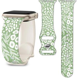 Band Compatible with iWatch Band 38/40/41mm for Women Men Sport Replacement Smartwatch Wrist Strap for iWatch Ultra2/1 SE Series 10 9 8 7 6 5 4 3 2 1 - Flower Herbs Branch