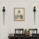 Candle Wall Sconce, 31.5inch Candle Sconces Wall Decor Set of 2, Long Candle Holder with Battery Operated Candles Retro Chic Candle Holder Decoration for Home Decor (Black)