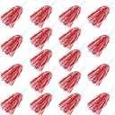 18PCS Cheerleading Pom Poms Metallic Foil Plastic Pom Poms with Baton Handle for Game Sports Squads Dancing Party Football Basketball Club Spirit Sports Stage Performance Celebration (Red and White)